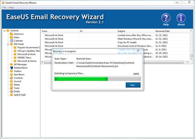 outlook email recovery