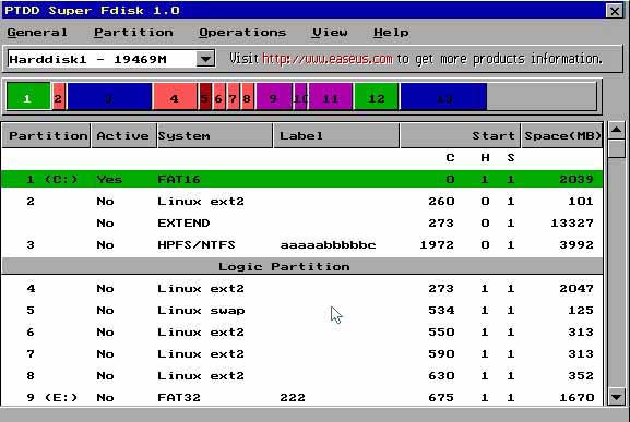 Screenshot of Super Fdisk